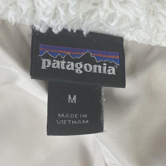 Patagonia Jacket Womens Medium White Las Gatos Fleece Lined Full Zip Winter - Picture 8 of 10